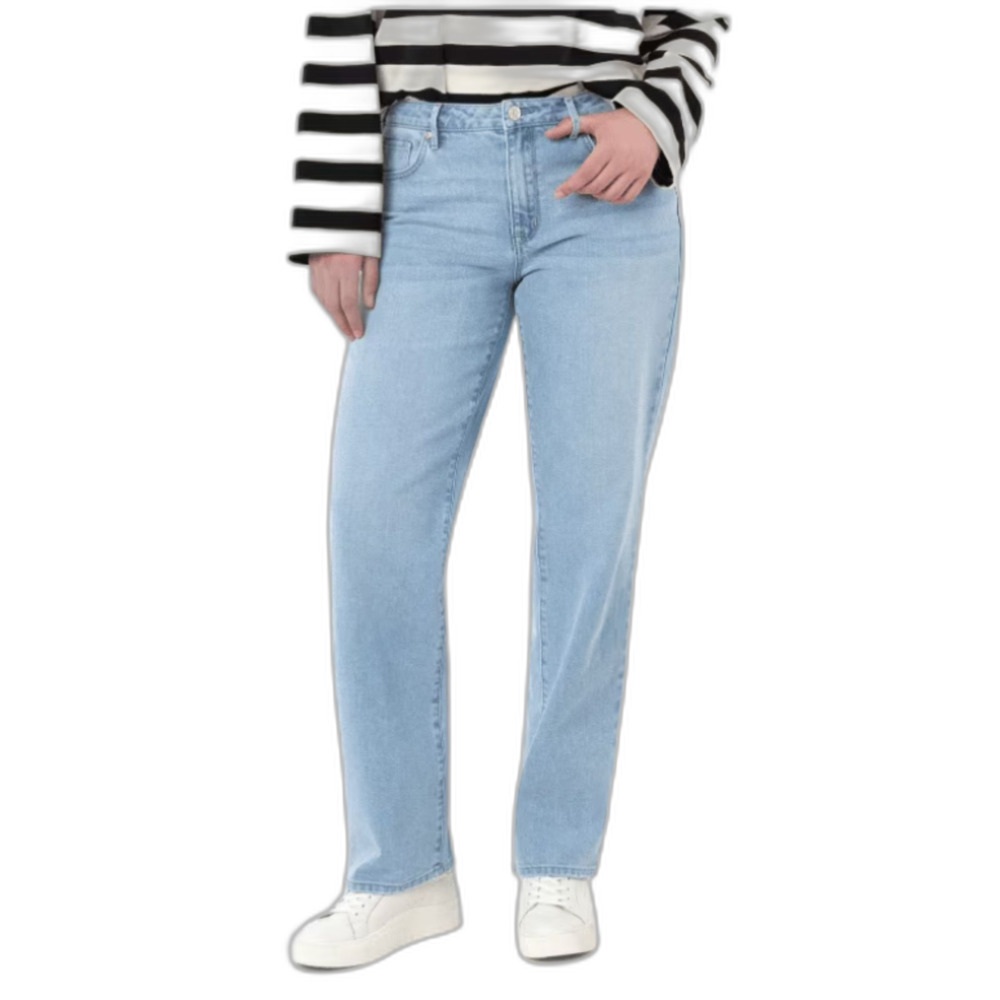 Seven7 Women’s Loose Straight Jeans – Size 12 – Light Wash –Gold Hardware